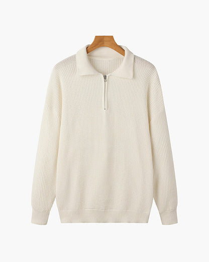 Tom Hollinger | Herren Strickpullover Mit Halbzip Aus Baumwolle