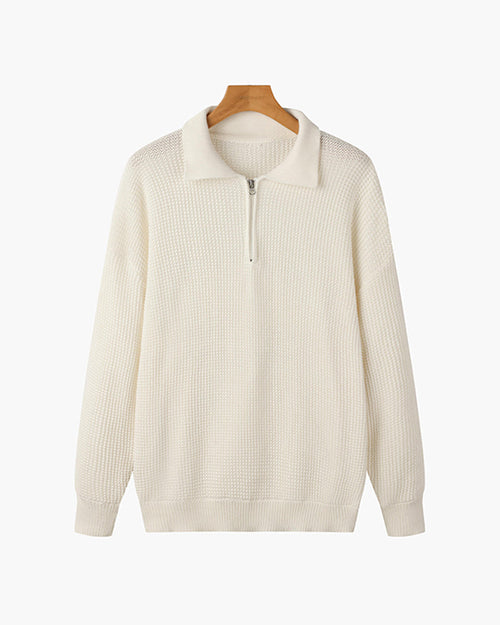 Tom Hollinger | Herren Strickpullover Mit Halbzip Aus Baumwolle