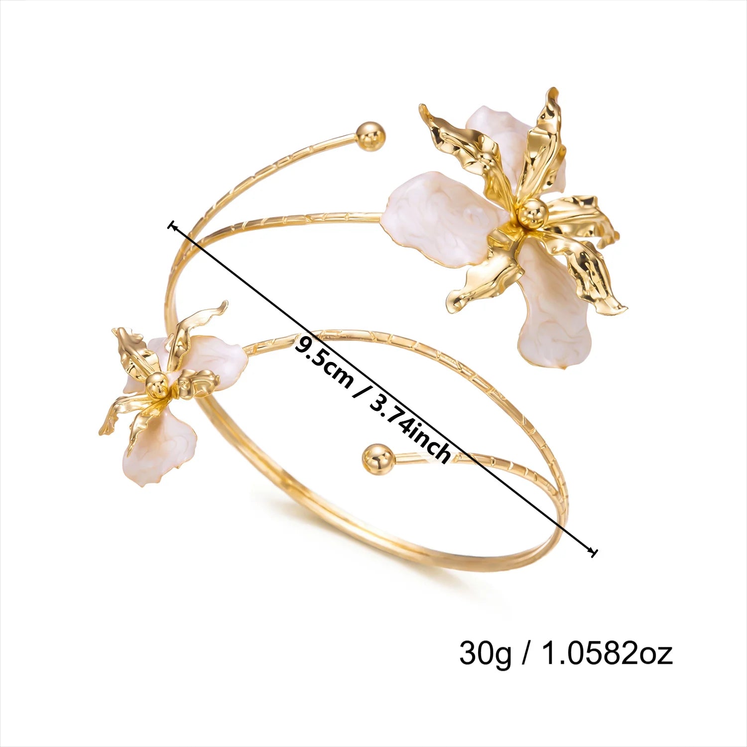 Bohemian Enamel Flower Cuff