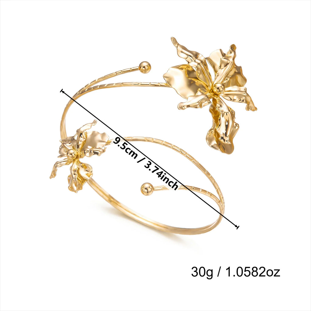 Bohemian Enamel Flower Cuff