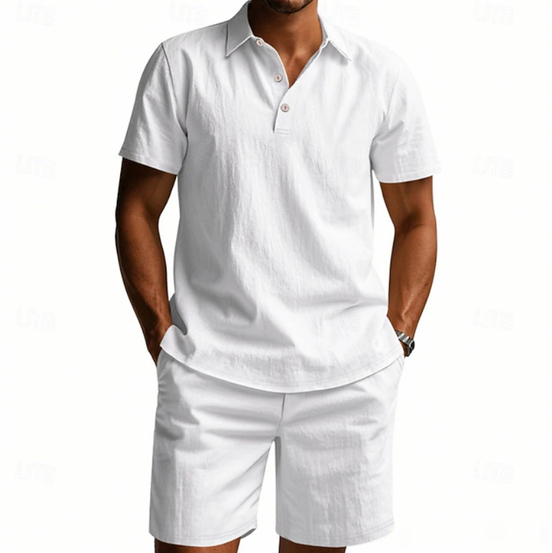 Herren Polo Und Shorts Set Atmungsaktiv Sommer