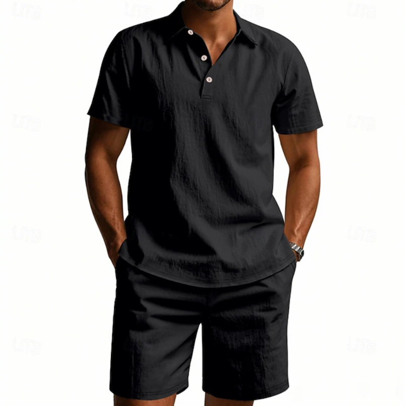 Herren Polo Und Shorts Set Atmungsaktiv Sommer