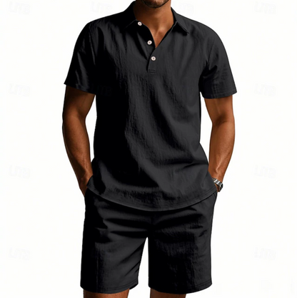 Herren Polo Und Shorts Set Atmungsaktiv Sommer
