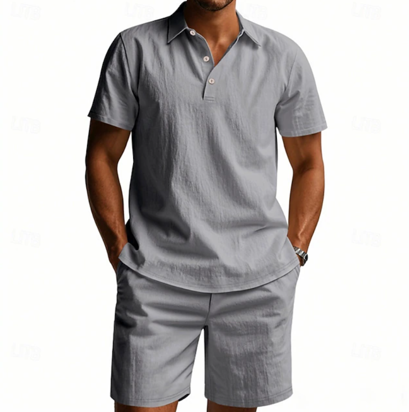 Herren Polo Und Shorts Set Atmungsaktiv Sommer