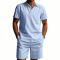 Herren Polo Und Shorts Set Atmungsaktiv Sommer