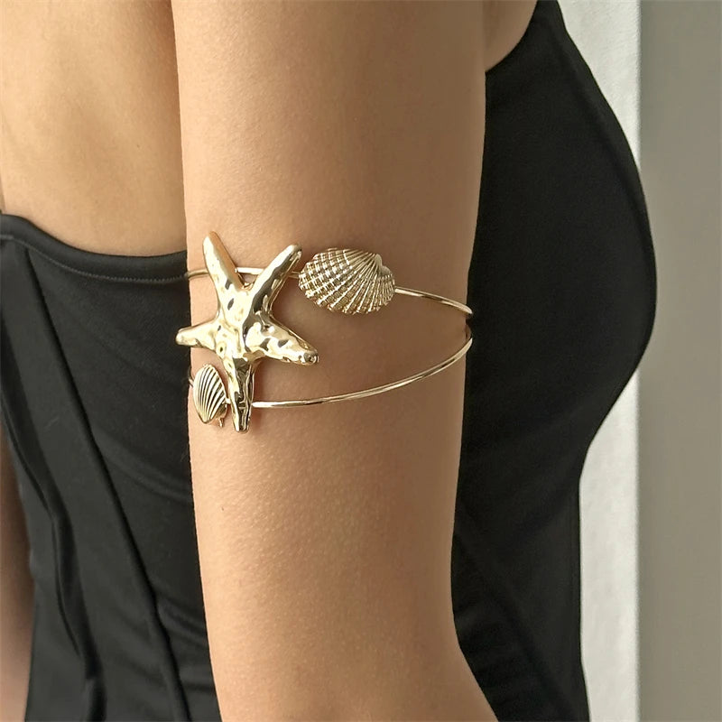 Bohemian Gold Color Starfish Arm Cuff