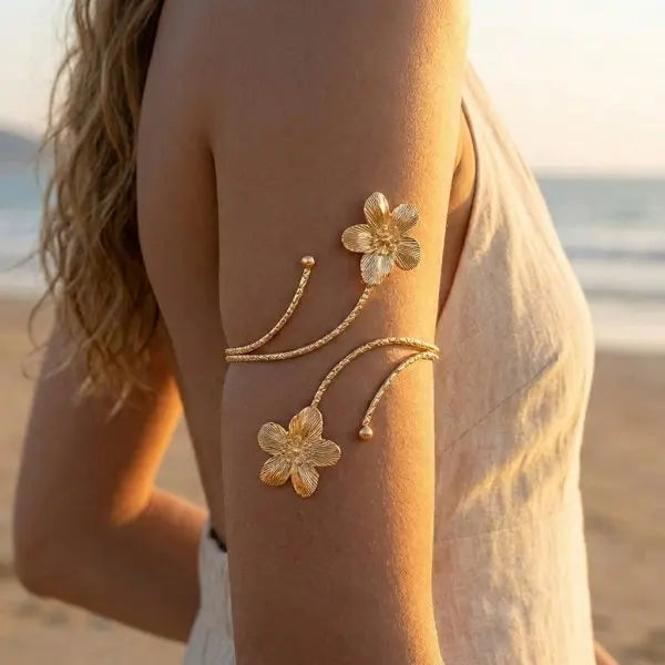 Bohemian Enamel Flower Cuff