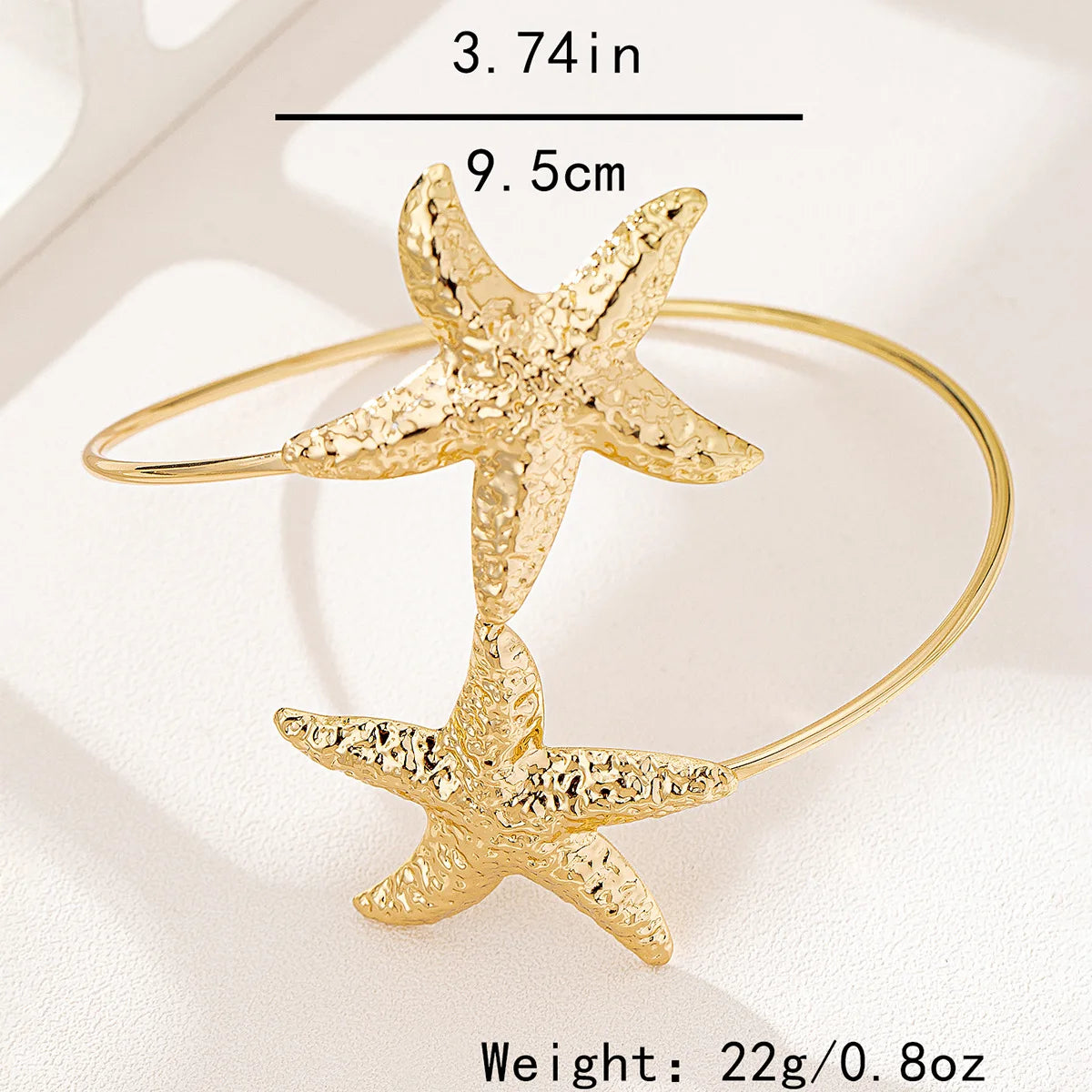 Bohemian Metal Starfish Open Arm Bracelet