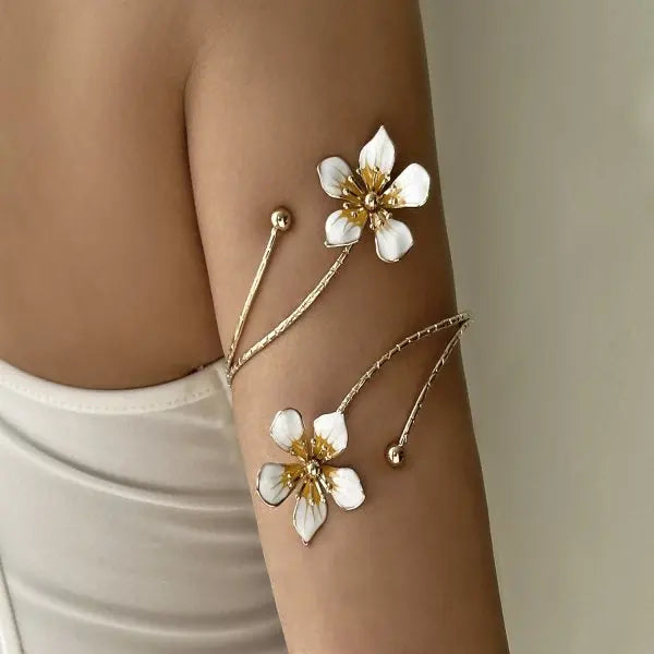 Bohemian Enamel Flower Cuff