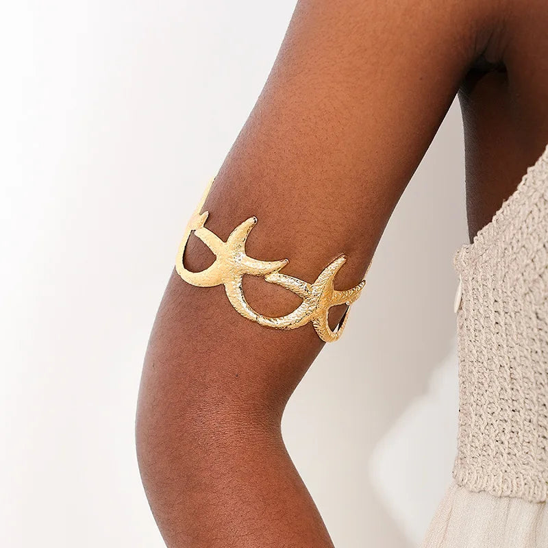 Bohemian Metal Starfish Open Arm Bracelet