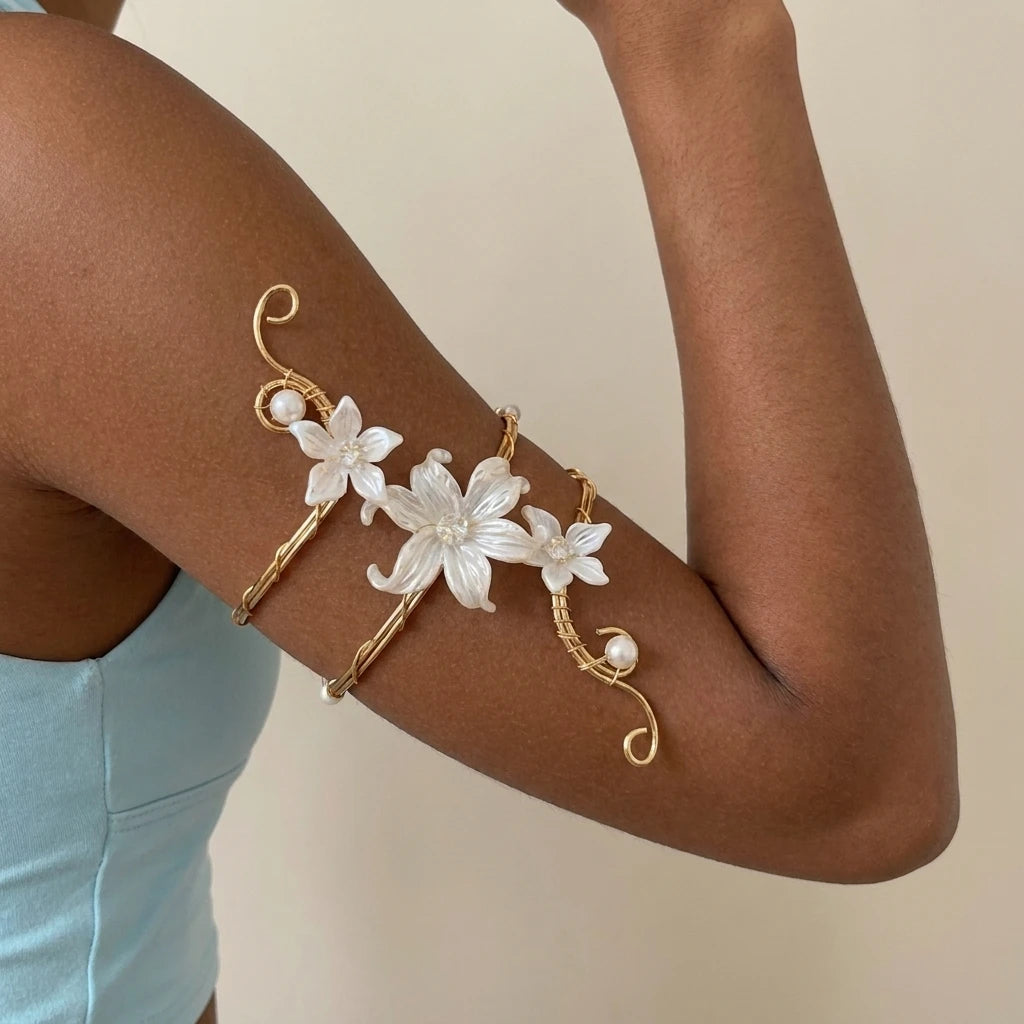 Boho Floral Wire Upper Arm Cuff
