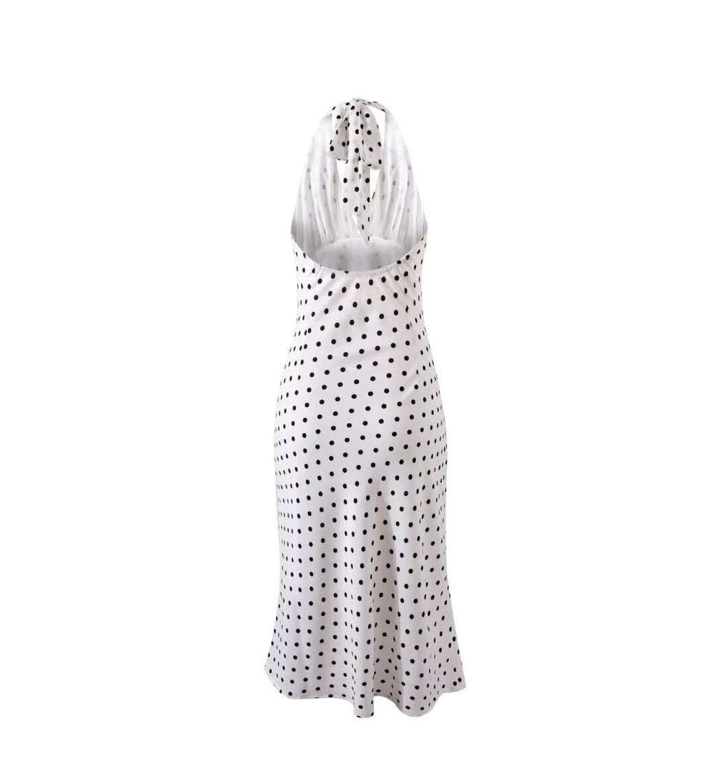 Tom Hollinger | Gepunktetes Neckholder-Midikleid