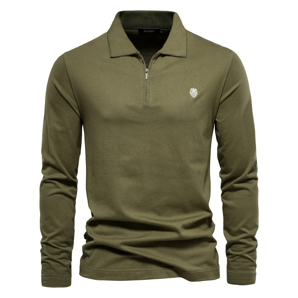 Tom Hollinger | Langarm-Poloshirt mit Reißverschluss
