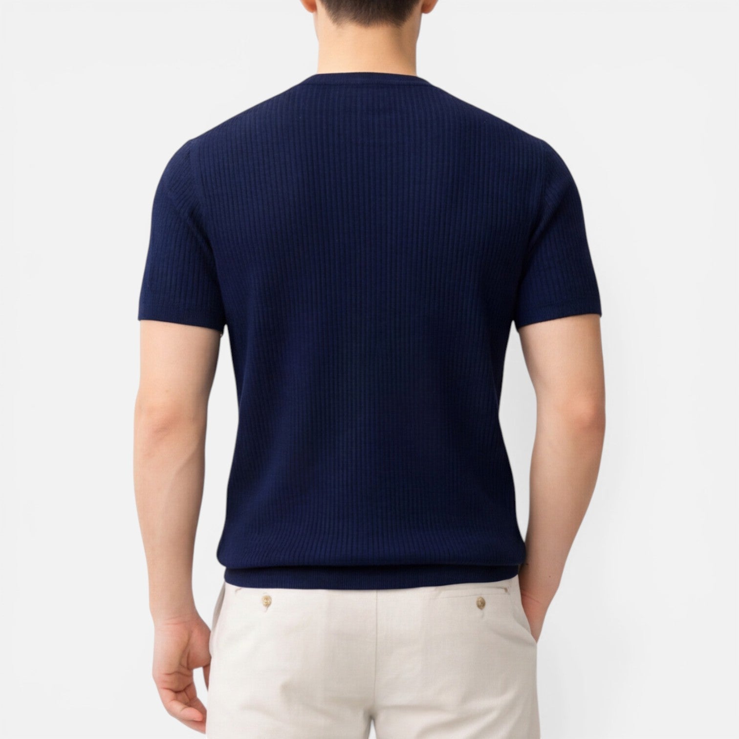 Tom Hollinger | Herren Rippstrick Slim Fit Leichtes T-Shirt