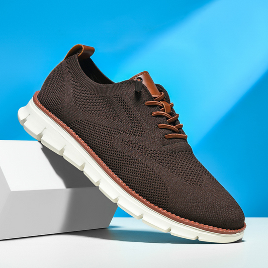 Tom Hollinger | Atmungsaktive orthopädische Mesh-Sneaker für breite Füße in Dunkelbraun