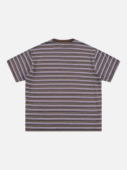 Tom Hollinger | Lässiges gestreiftes Strick-T-Shirt in Braun und Gold