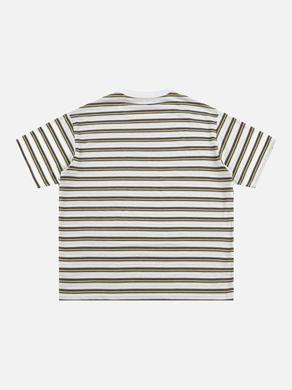 Tom Hollinger | Lässiges gestreiftes Strick-T-Shirt in Braun und Gold