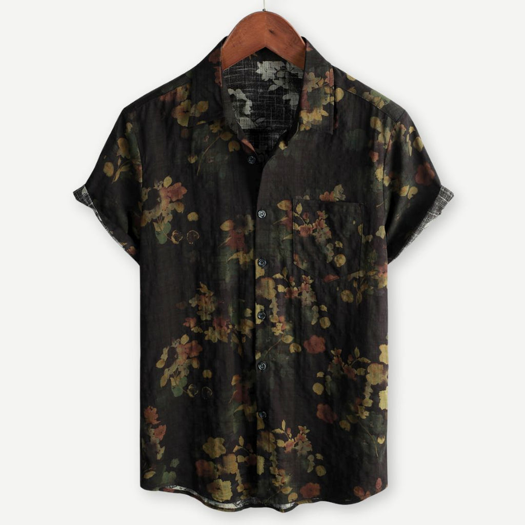 Tom Hollinger | Herren Kurzarmhemd Mit Blumenprint Und Knopfleiste