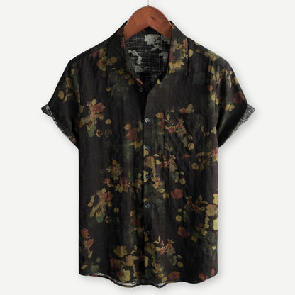 Tom Hollinger | Herren Kurzarmhemd Mit Blumenprint Und Knopfleiste