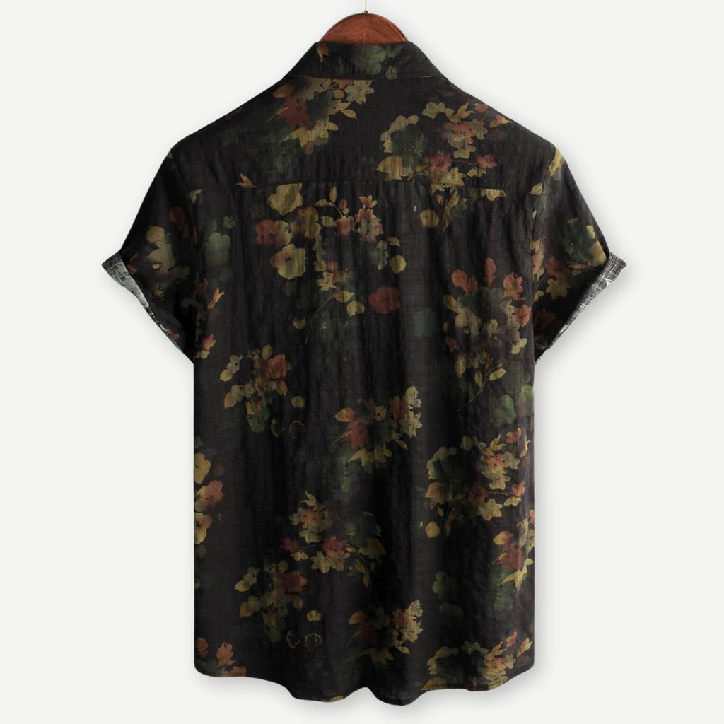 Tom Hollinger | Herren Kurzarmhemd Mit Blumenprint Und Knopfleiste
