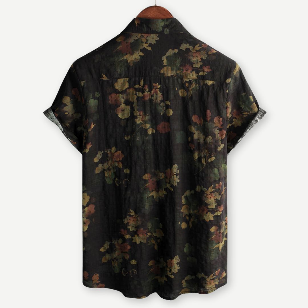 Tom Hollinger | Herren Kurzarmhemd Mit Blumenprint Und Knopfleiste