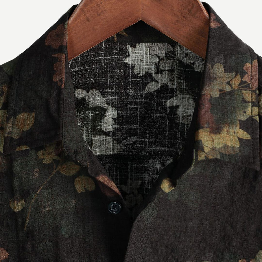 Tom Hollinger | Herren Kurzarmhemd Mit Blumenprint Und Knopfleiste