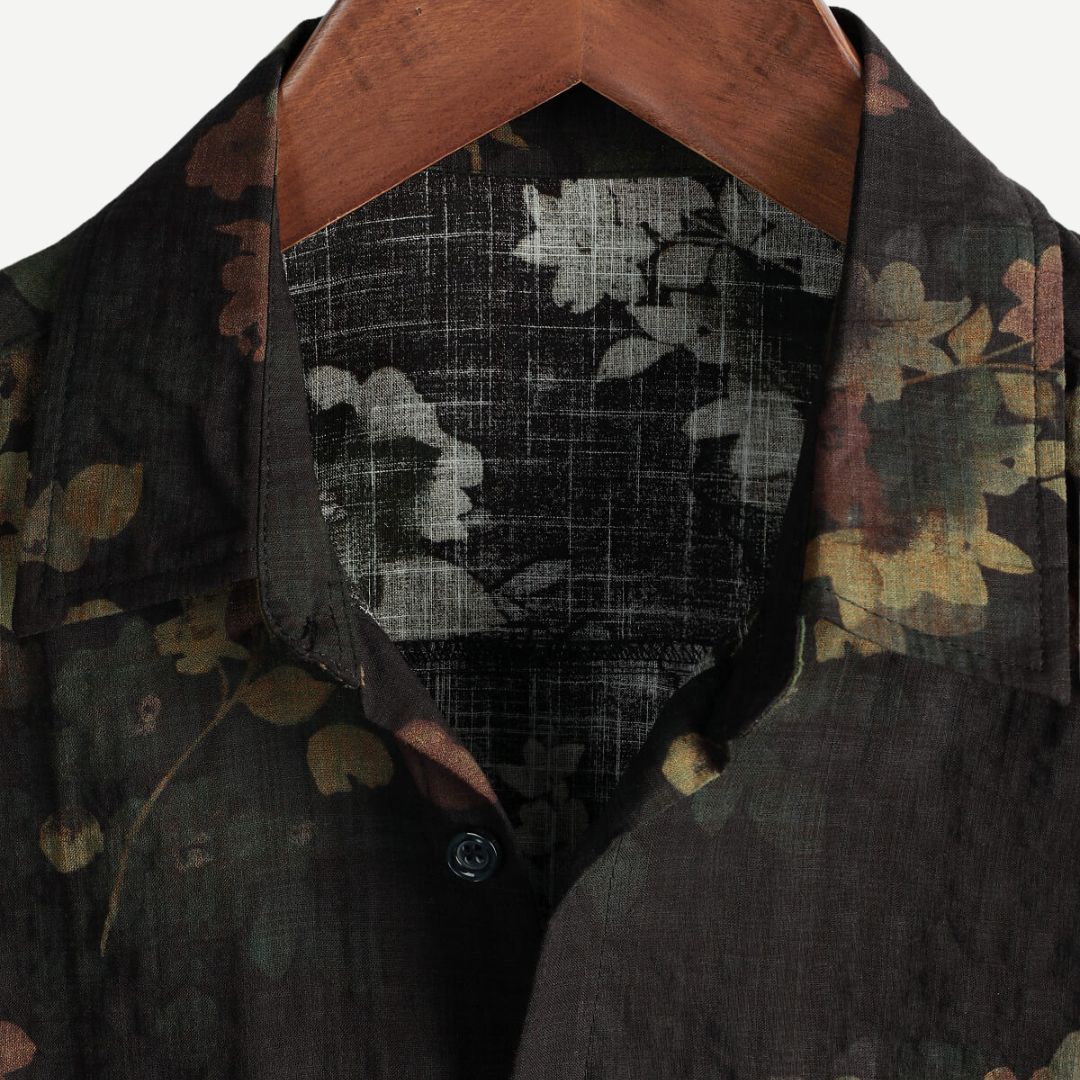Tom Hollinger | Herren Kurzarmhemd Mit Blumenprint Und Knopfleiste