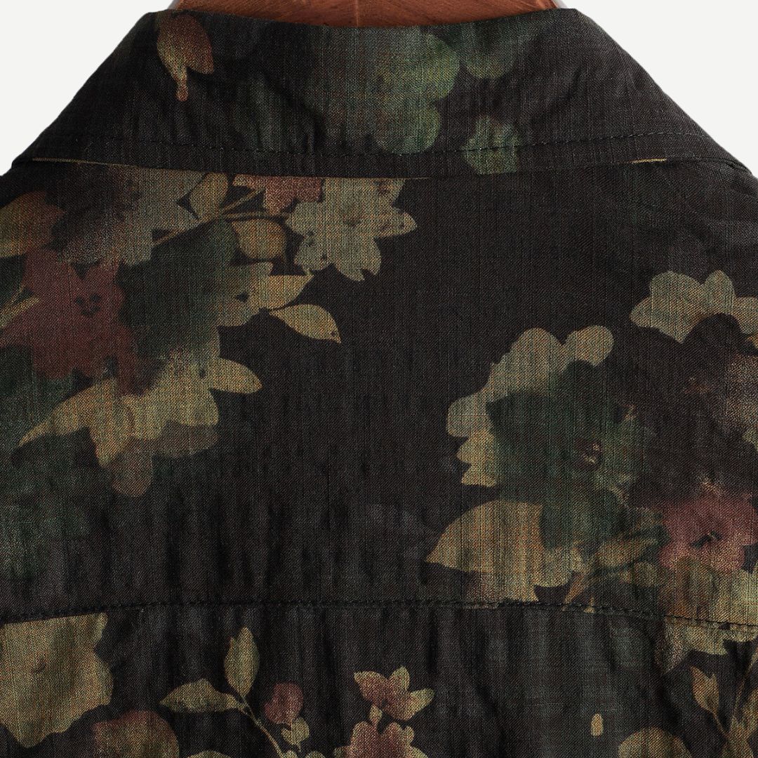 Tom Hollinger | Herren Kurzarmhemd Mit Blumenprint Und Knopfleiste