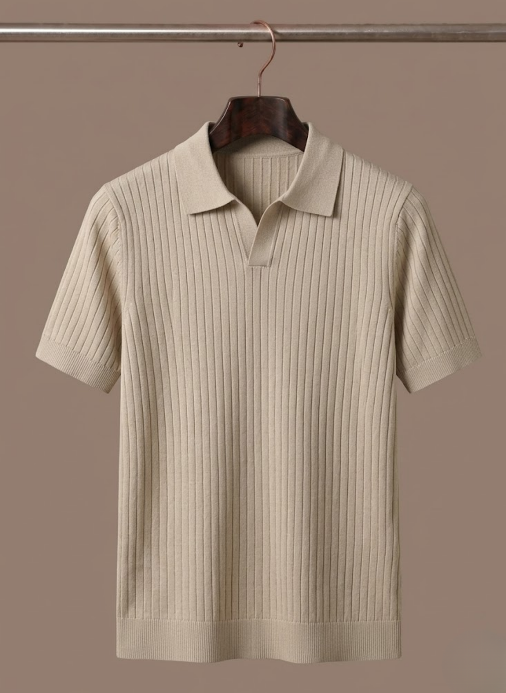 Tom Hollinger | Herren Rippenstrick Poloshirt Leicht Sommer Freizeit