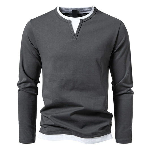 Tom Hollinger | Herren Stilvolles Langarmhemd Slim Fit Freizeitoberteil