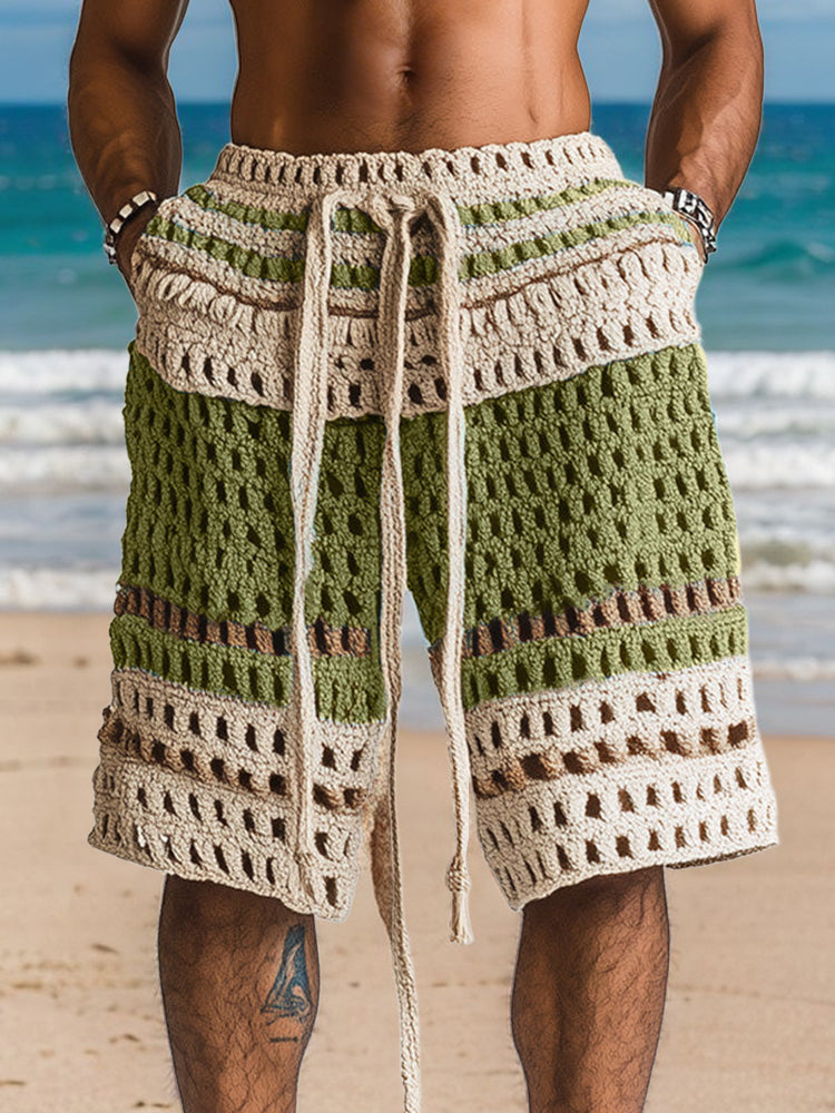 Tom Hollinger | Herren Shorts In Häkeloptik Mit Kordelzug