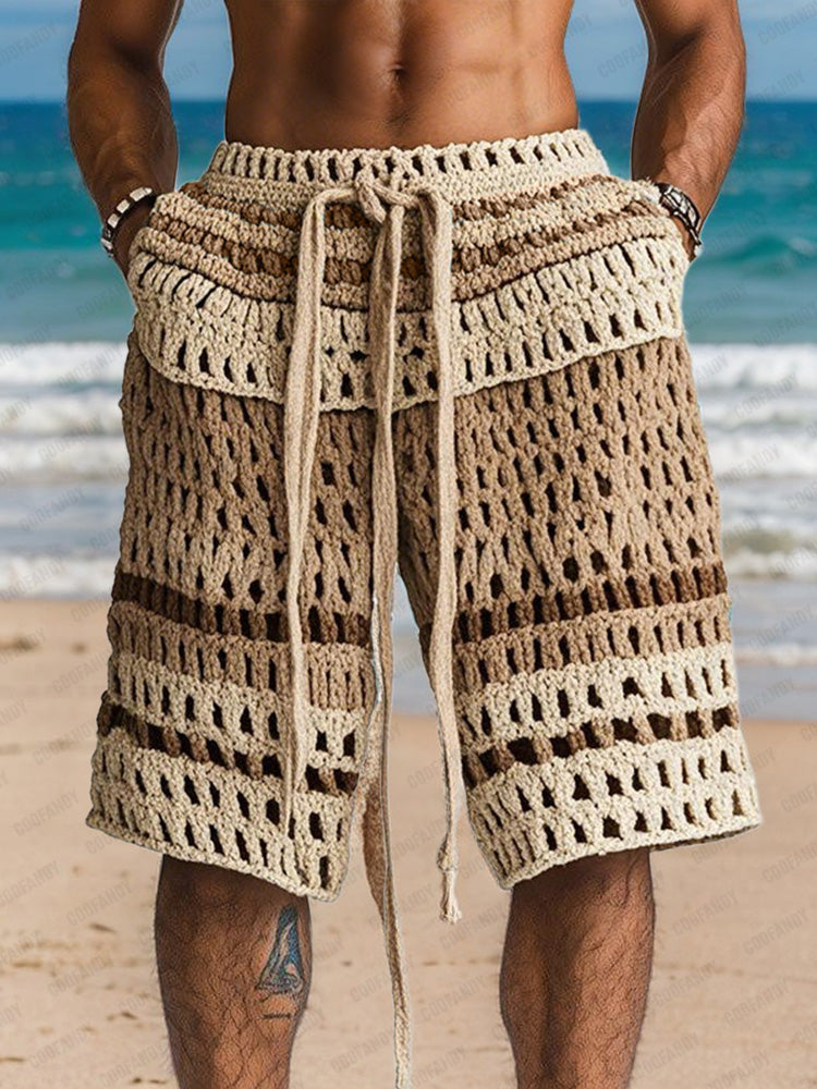 Tom Hollinger | Herren Shorts In Häkeloptik Mit Kordelzug