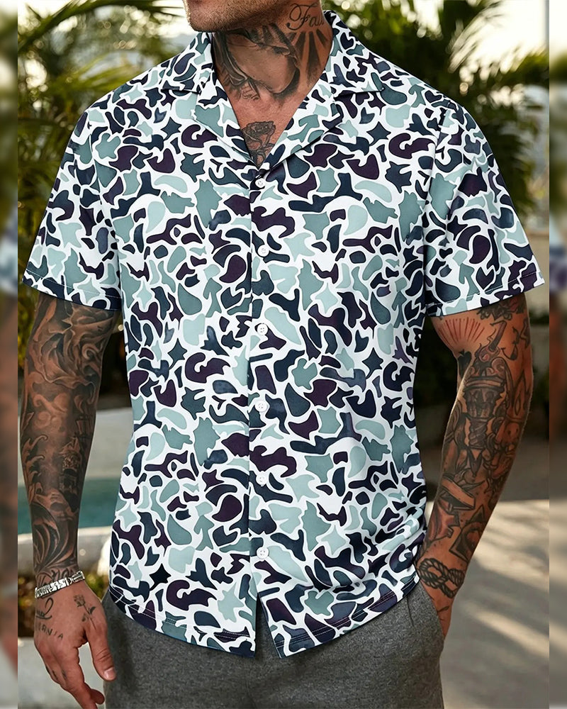 Tom Hollinger | Herren Kurzarmhemd Camouflage Regular Fit