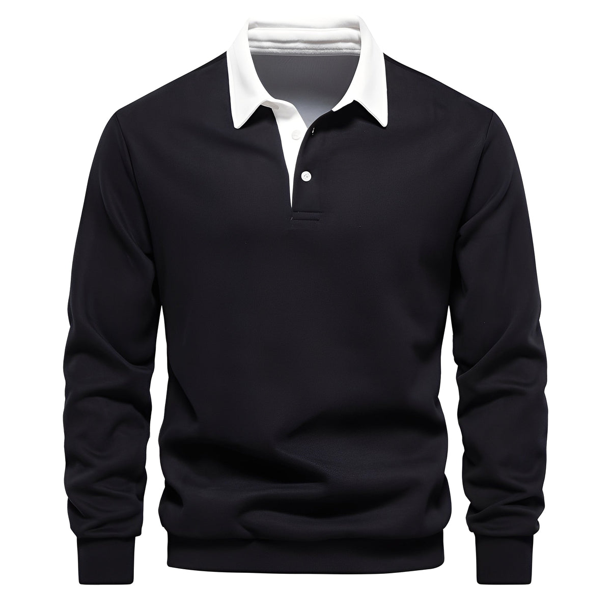 Herren Langarm-Poloshirt aus weichem, atmungsaktivem Stoff