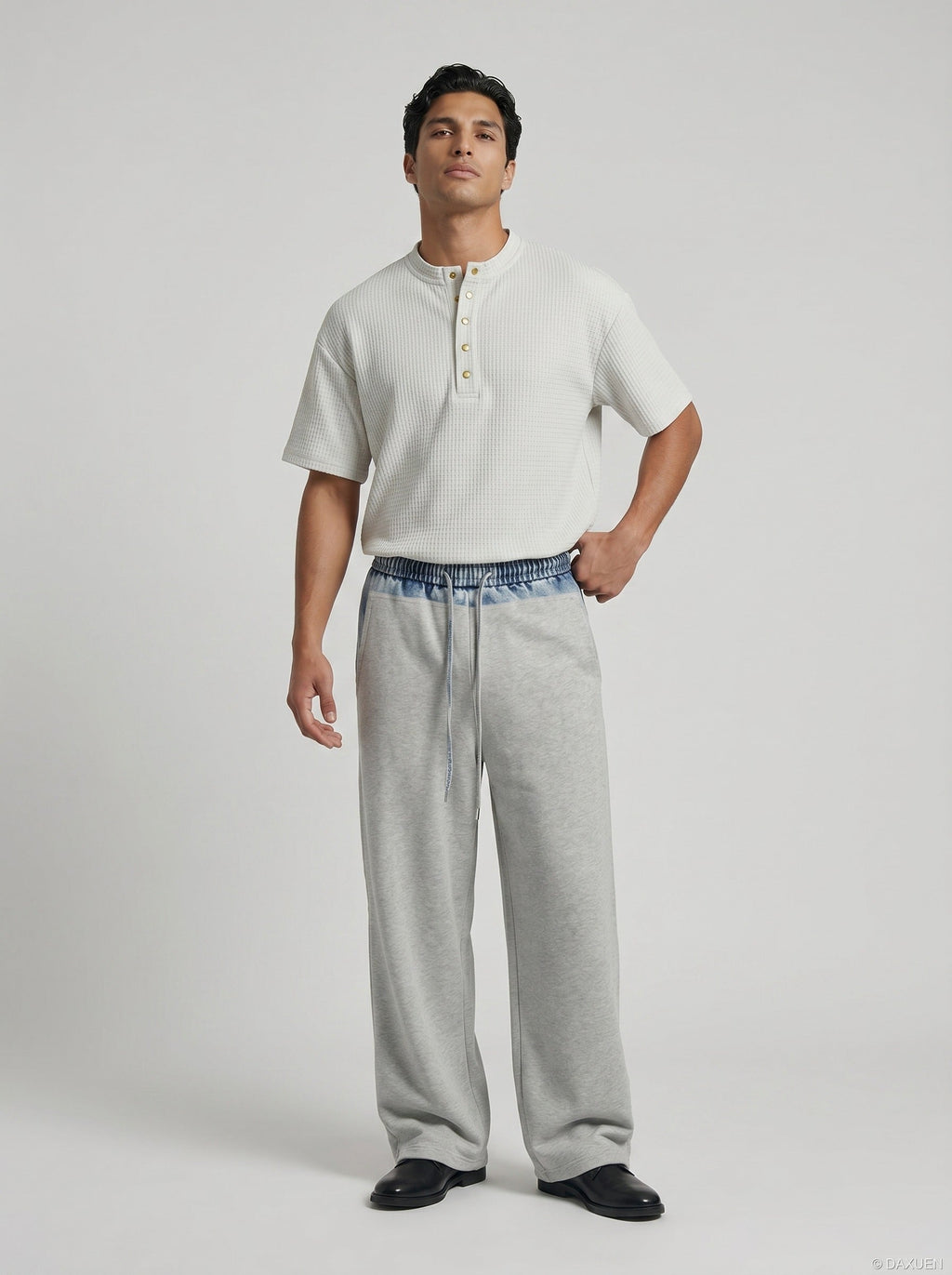 Herren Kurzarmhemd Mit Stehkragen In Relaxed Fit