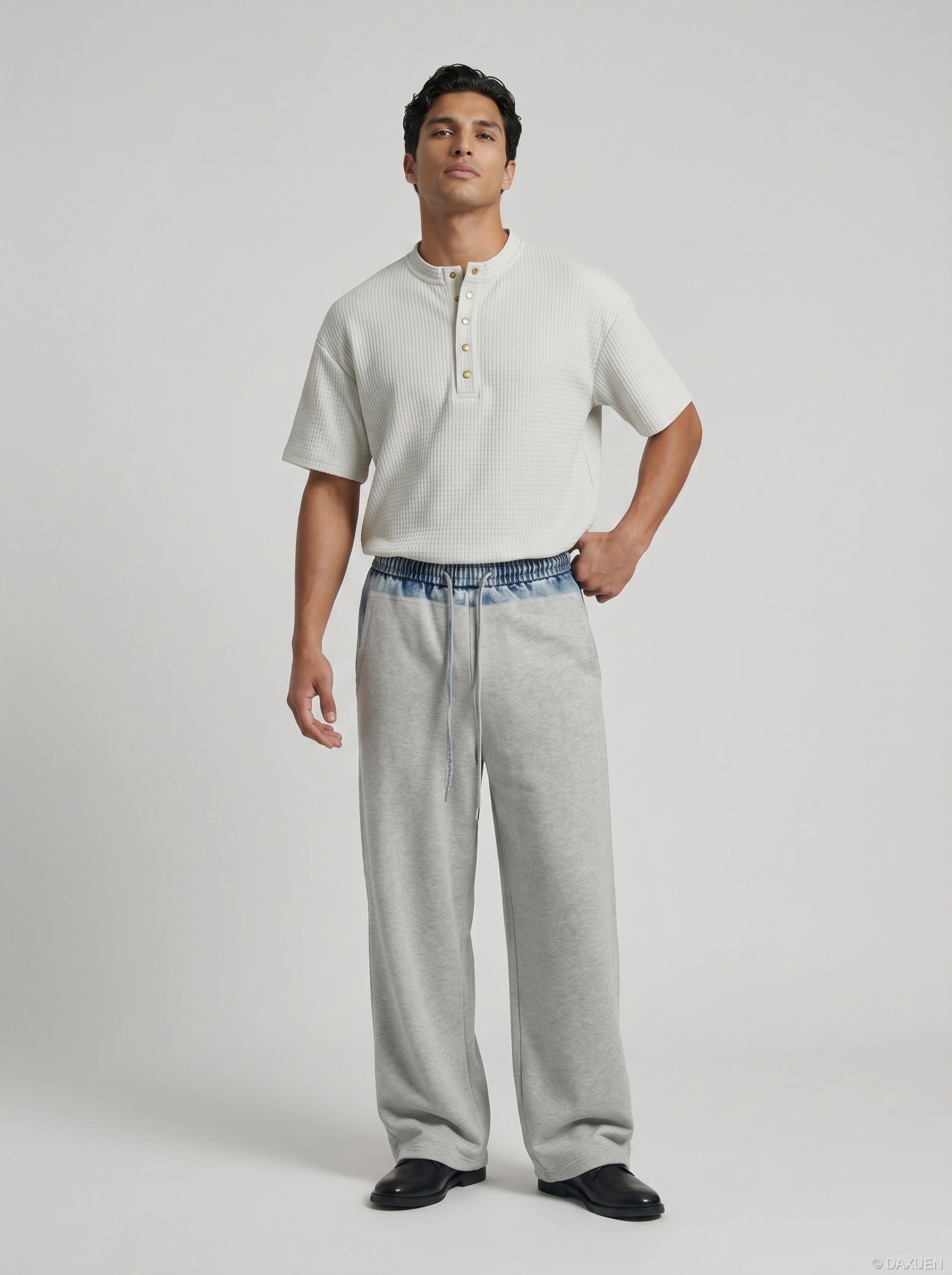Herren Kurzarmhemd Mit Stehkragen In Relaxed Fit