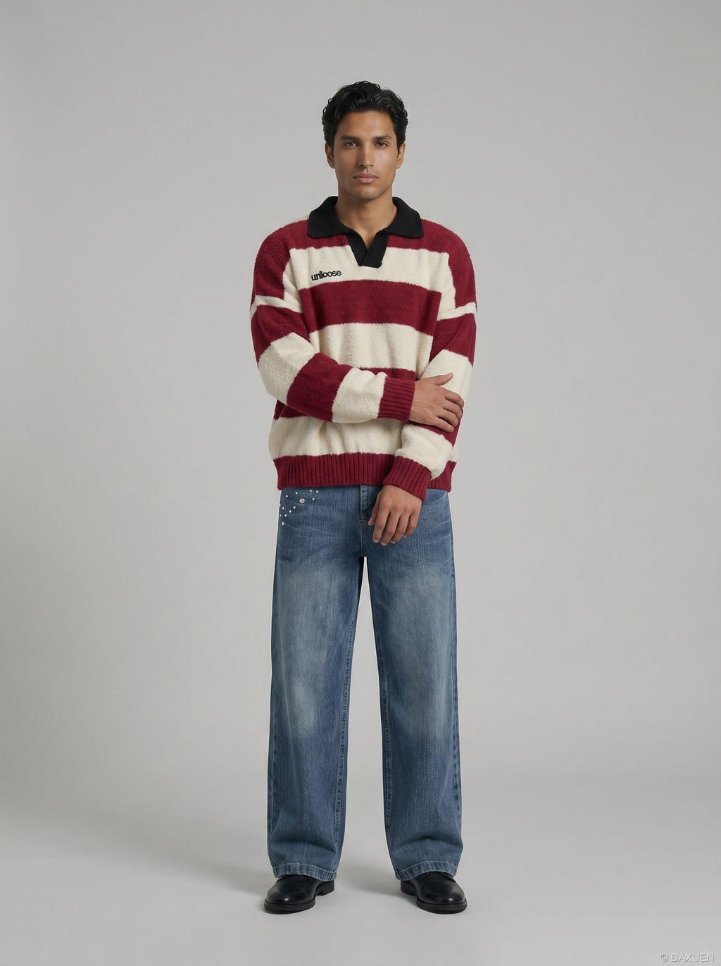 Tom Hollinger | Damen Gestreifter Oversize Strickpullover