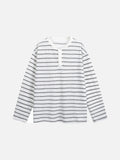 Tom Hollinger | Herren Henley Shirt Gestreift Mit Relaxed Fit Weiß