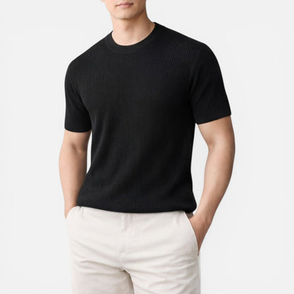 Tom Hollinger | Herren Rippstrick Slim Fit Leichtes T-Shirt