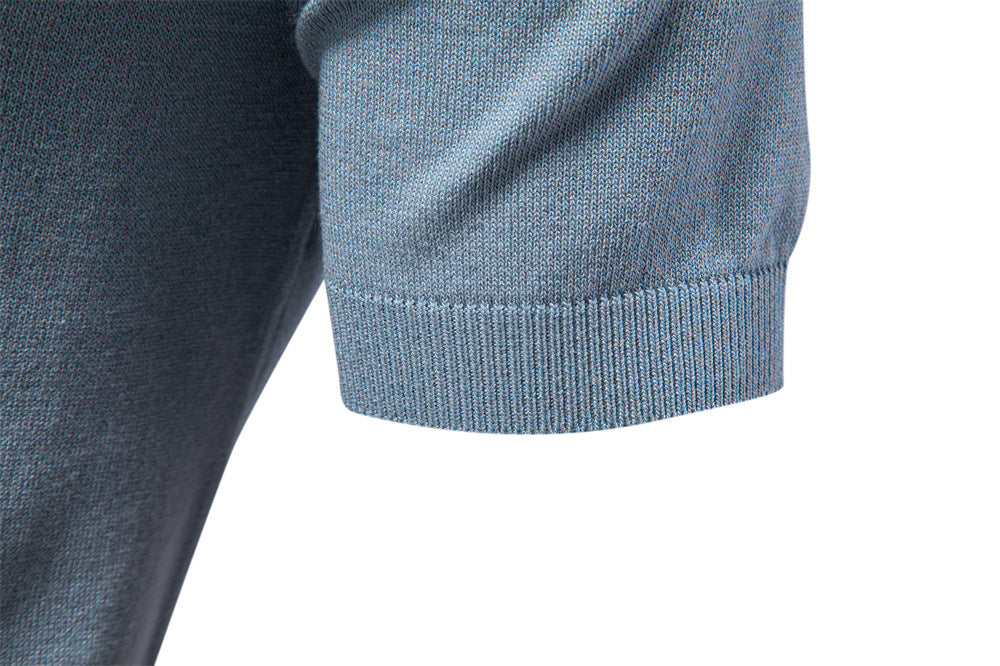 Tom Hollinger | Herren Poloshirt mit V-Ausschnitt, kurzärmelig, zweifarbig, mit Rippbündchen