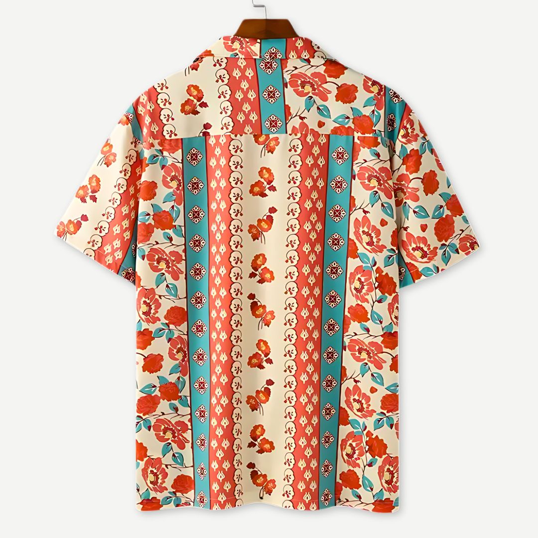 Tom Hollinger | Herren Kurzarmhemd Mit Blumenprint Und Reverskragen