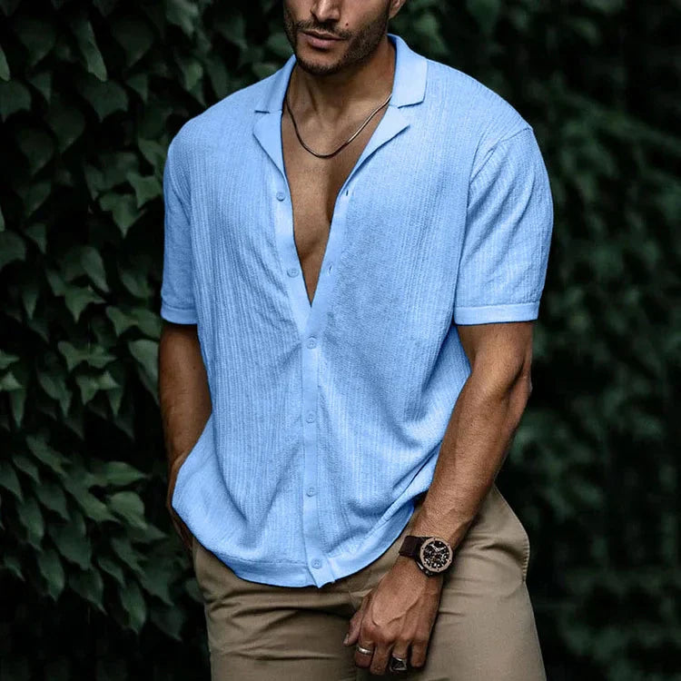 Herren Kurzarmhemd Mit Reverskragen Und Relaxed Fit