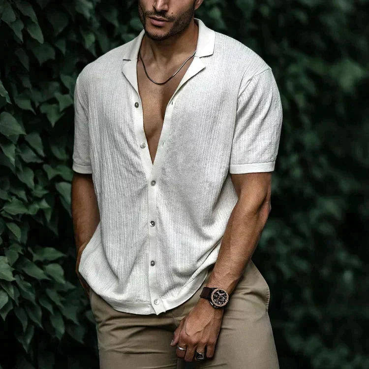 Herren Kurzarmhemd Mit Reverskragen Und Relaxed Fit