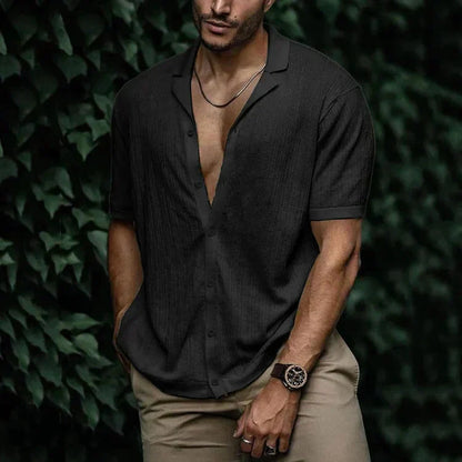 Herren Kurzarmhemd Mit Reverskragen Und Relaxed Fit