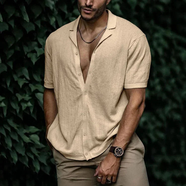 Herren Kurzarmhemd Mit Reverskragen Und Relaxed Fit