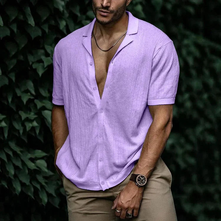 Herren Kurzarmhemd Mit Reverskragen Und Relaxed Fit