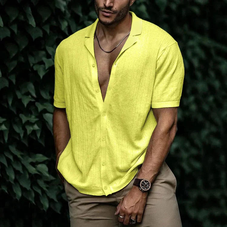 Herren Kurzarmhemd Mit Reverskragen Und Relaxed Fit