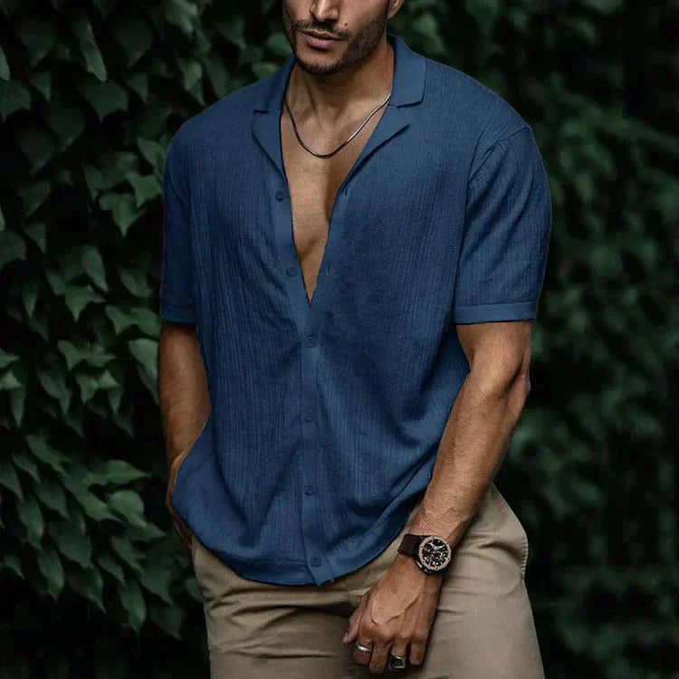 Herren Kurzarmhemd Mit Reverskragen Und Relaxed Fit