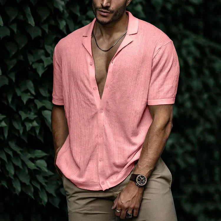 Herren Kurzarmhemd Mit Reverskragen Und Relaxed Fit