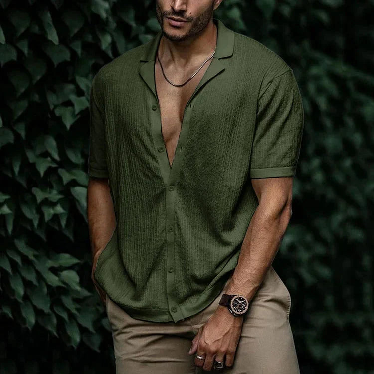 Herren Kurzarmhemd Mit Reverskragen Und Relaxed Fit